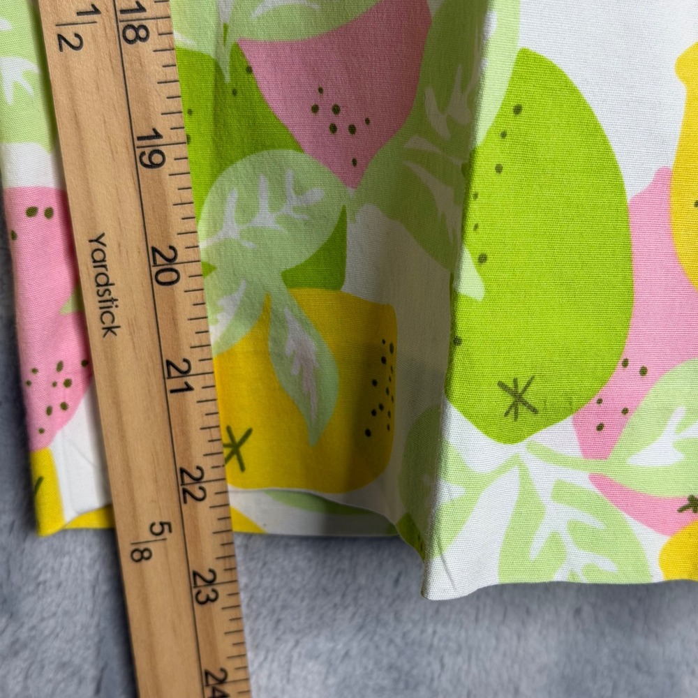 Vintage Lilly Pulitzer Capri Pants Womens 12 Citrus Lemon Print White Label Prep - Picture 8 of 9
